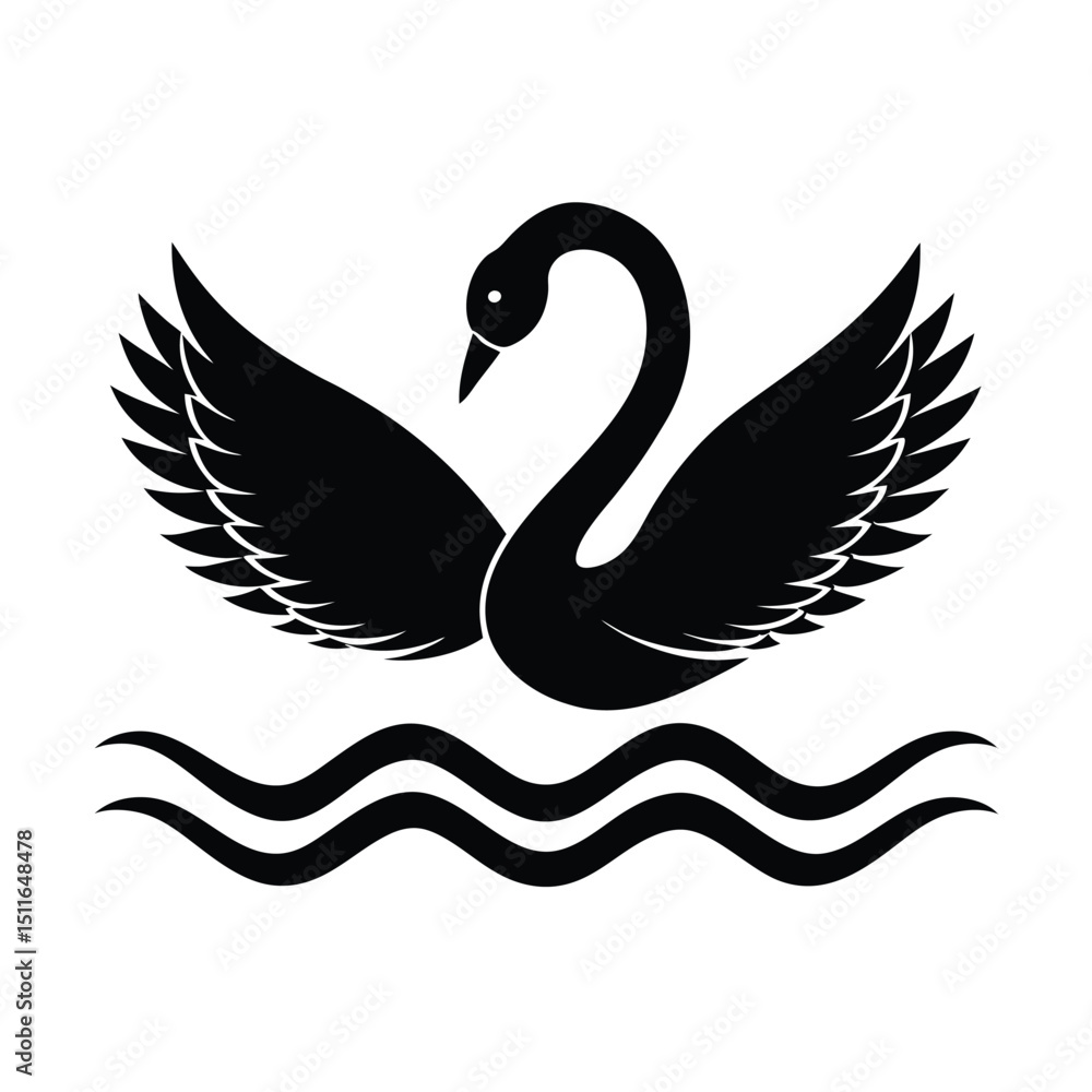 Obraz premium black swan vector illustration