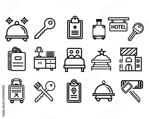 hotel icon set