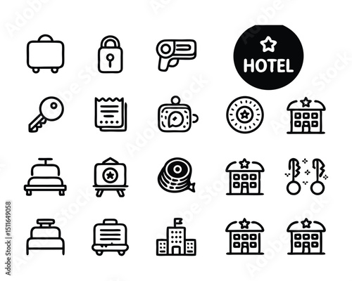 hotel icon set