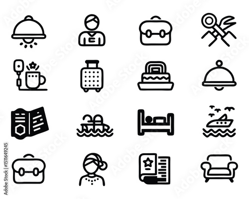 hotel icon set