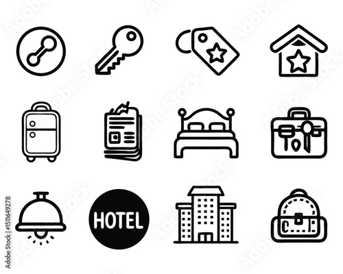 hotel icon set