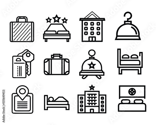 hotel icon set