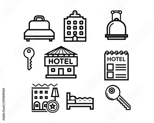 hotel icon set
