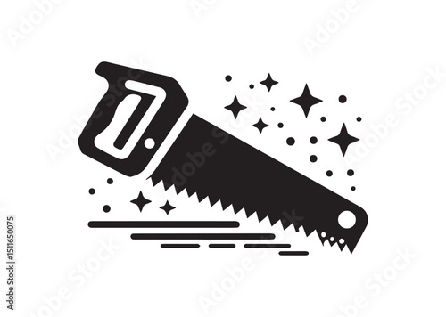 Hand Saw Silhouette Vector, Hand Saw Icon