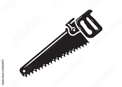 Hand Saw Silhouette Vector, Hand Saw Icon