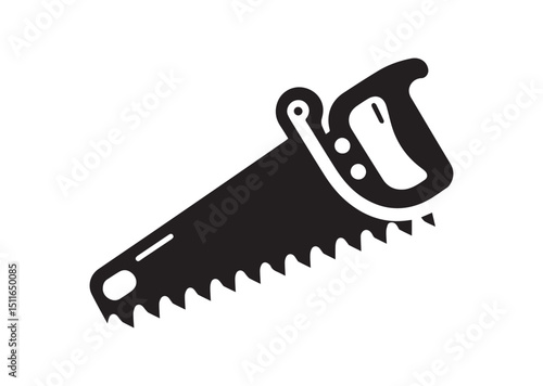 Hand Saw Silhouette Vector, Hand Saw Icon