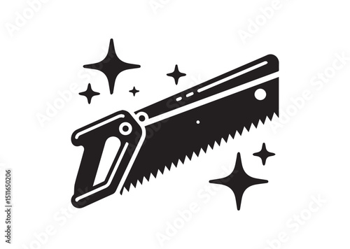 Hand Saw Silhouette Vector, Hand Saw Icon