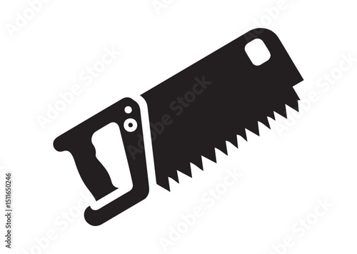 Hand Saw Silhouette Vector, Hand Saw Icon