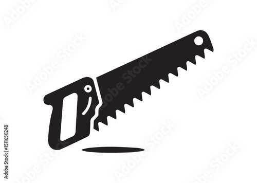 Hand Saw Silhouette Vector, Hand Saw Icon
