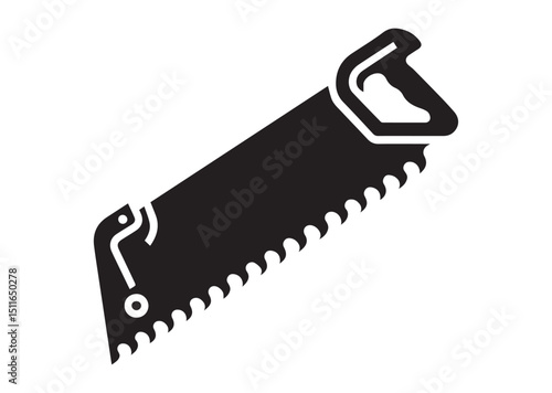 Hand Saw Silhouette Vector, Hand Saw Icon