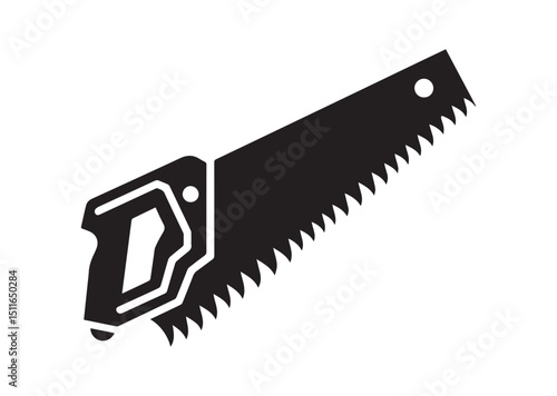 Hand Saw Silhouette Vector, Hand Saw Icon