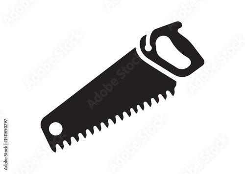 Hand Saw Silhouette Vector, Hand Saw Icon