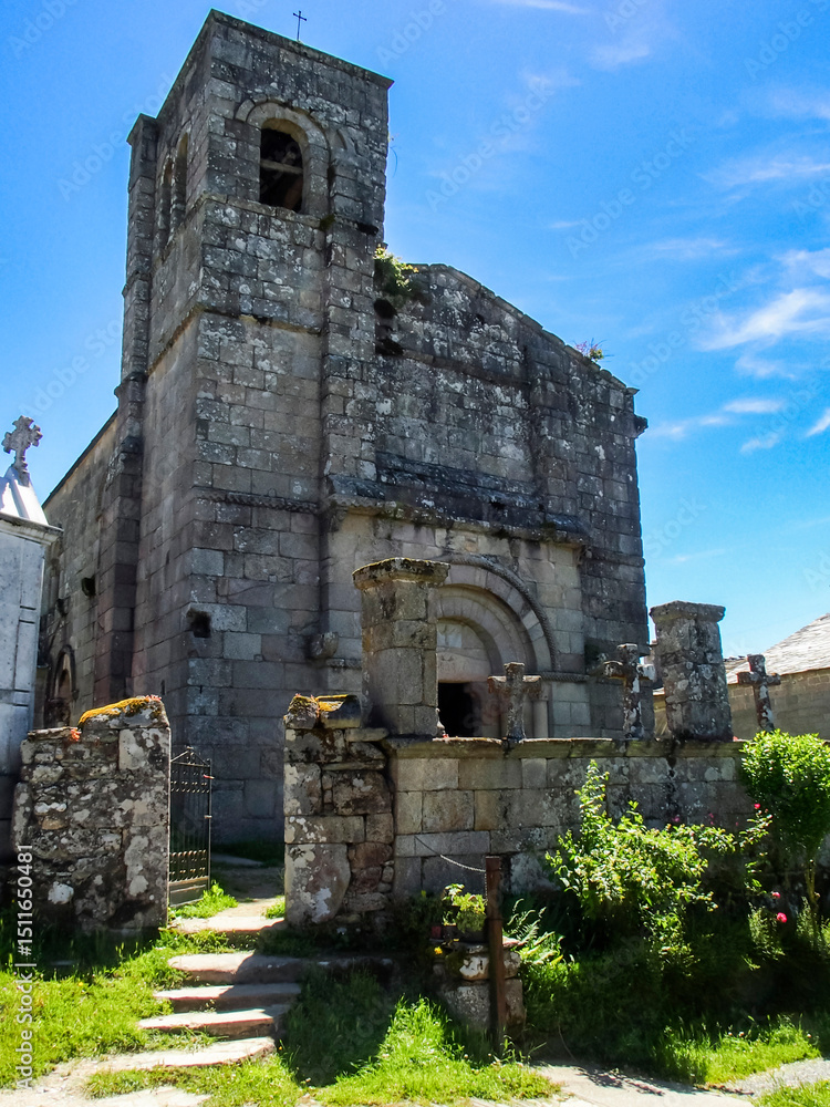 Historic 12th-Century Church of Santiago de Barbadelo on the Camino de Santiago, Galicia, Spain Historic 12th-Century Church of Santiago de Barbadelo on the Camino de Santiago, Galicia, Spain
