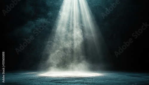 Dramatic spotlight on dark stage