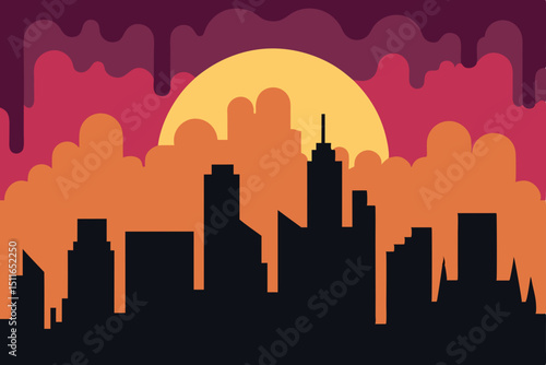 city skyline at night