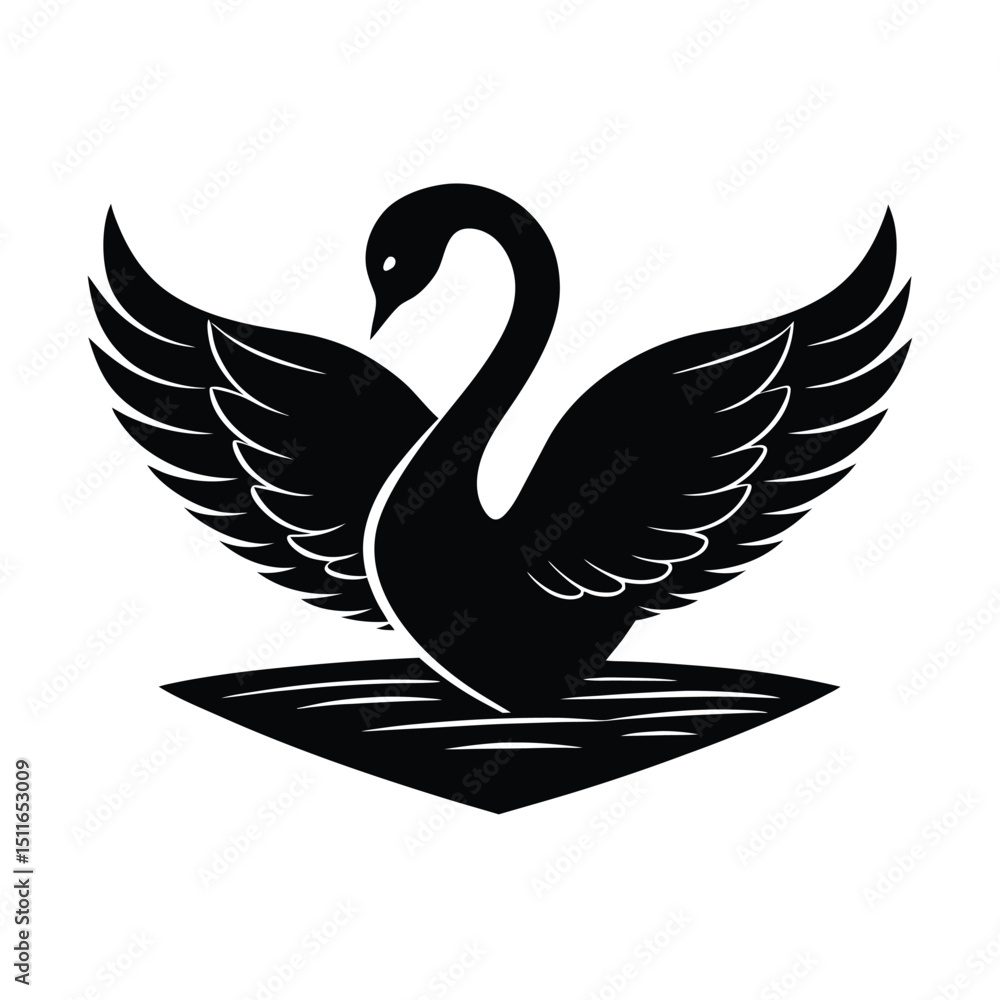 Fototapeta premium black swan vector illustration