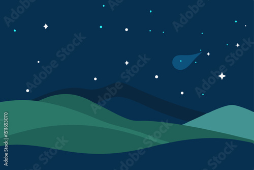 night landscape with stars