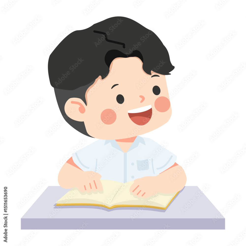 Young Reader with Open Book Young Reader with Open Book