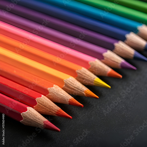 close up of colored pencils on white background
