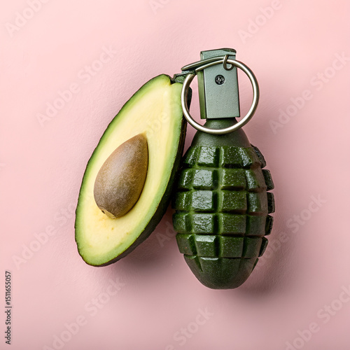grenade on a green background