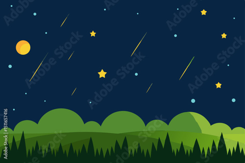 fantasy night field with stars raining down  glowi.svg