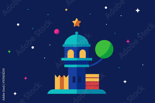 magical treetop observatory surrounded by starligh 