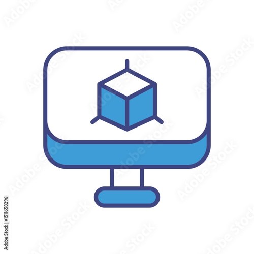 3d Modeling icon vector 