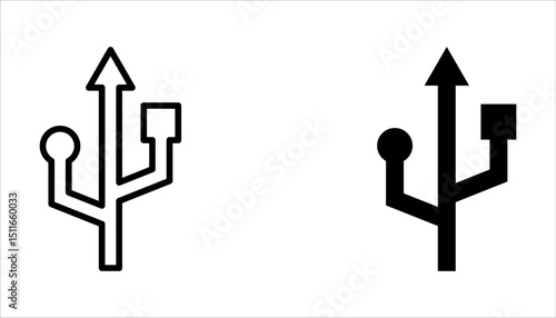 Usb flash drive vector icon set. Usb disk simbol on white background