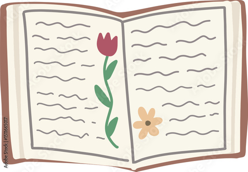 notebook with flowers