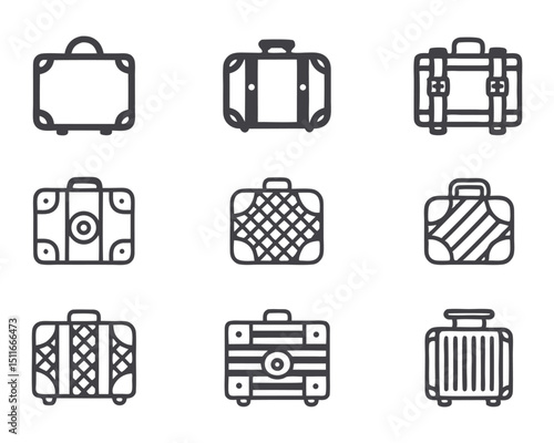 suitcase icon set