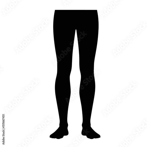 Flat Black Silhouette Vectors of Human Body and Internal Organs on White Background