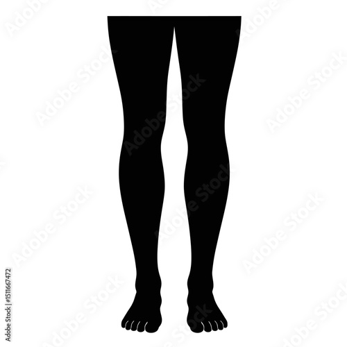 Flat Black Silhouette Vectors of Human Body and Internal Organs on White Background