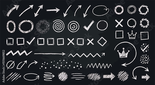 Back to school blackboard with alphabet letters, numbers, and chalk drawings