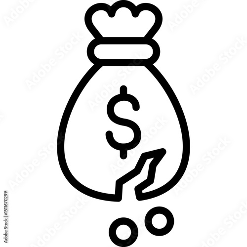 financial icon illustration design with outline