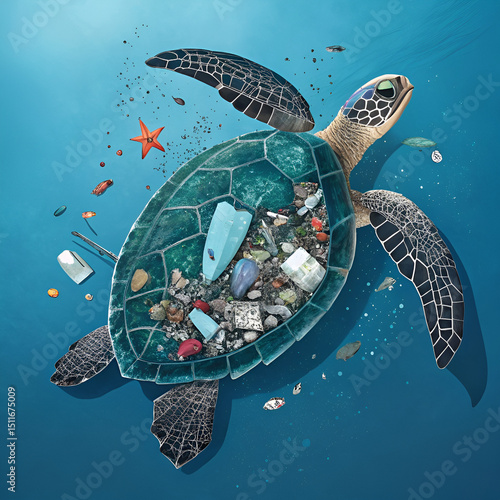 sea turtle swimming in water