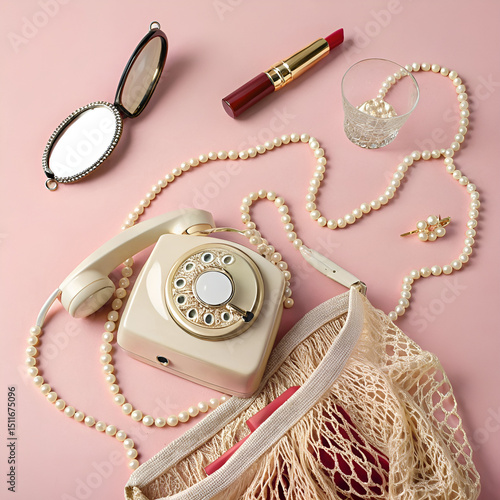 old phone and old fashioned phone