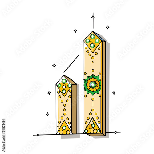 Golden Growth Chart Icon for Business Finance Websites, Investment Apps, Success Strategy Blogs, Financial Progress Tracking and Corporate Performance Graphics