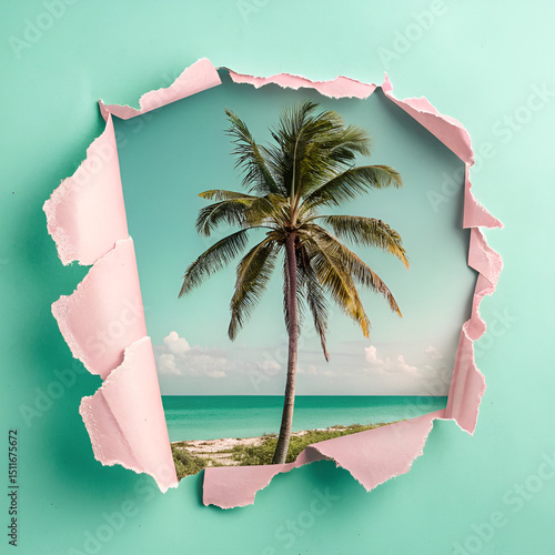 palm tree on the paper
