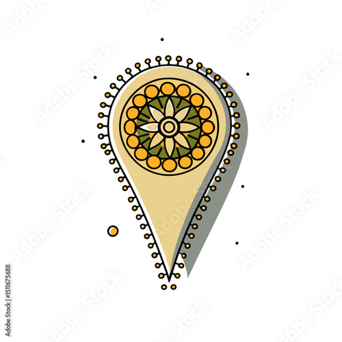 Golden Location Pin Icon for Map Applications, Travel Websites, Navigation Services, Local Business Finders and Destination Marketing Platform Graphics
