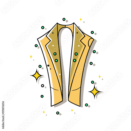 Golden Power Suit Blazer Icon for Business Fashion Websites, Professional Attire Apps, Corporate Style Blogs, Career Development Graphics and Formal Wear Shop Marketing