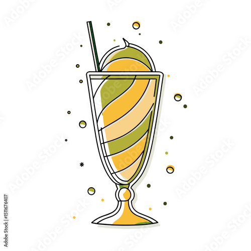 Golden Smoothie Icon for Healthy Recipe Websites, Juice Bar Apps, Nutrition Blog Graphics, Diet Program Materials and Beverage Shop Marketing Content