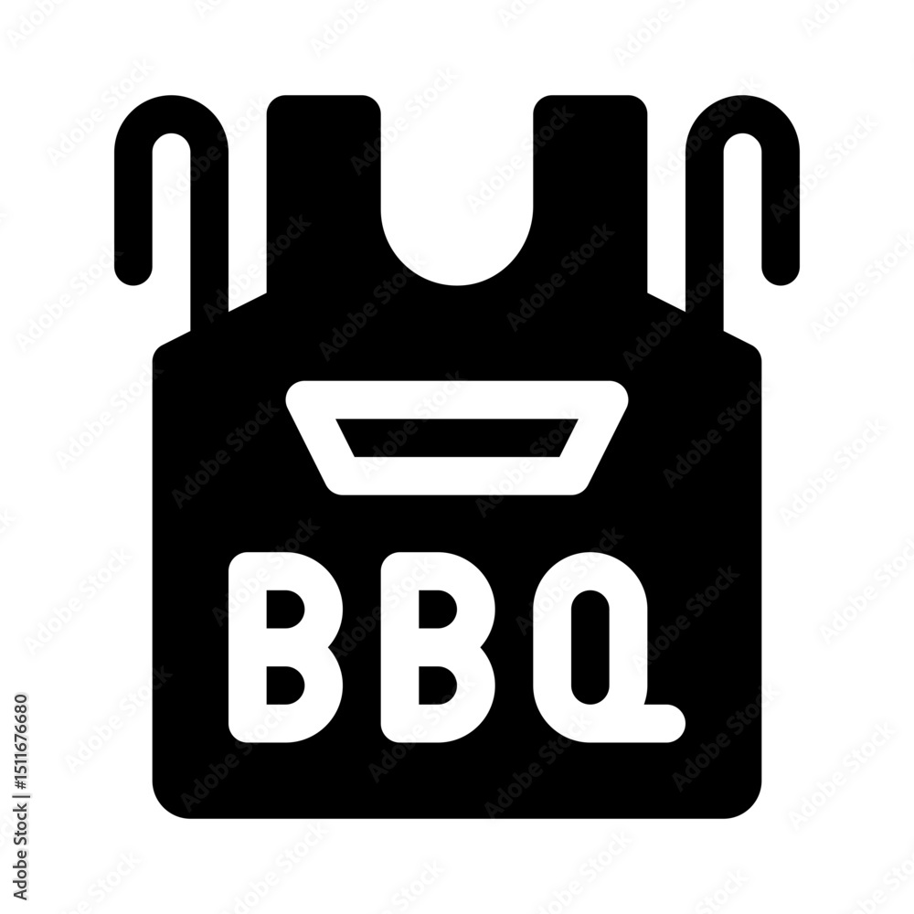 Fototapeta premium BBQ Apron glyph icon