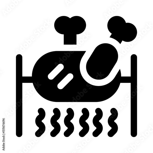 BBQ chicken glyph icon