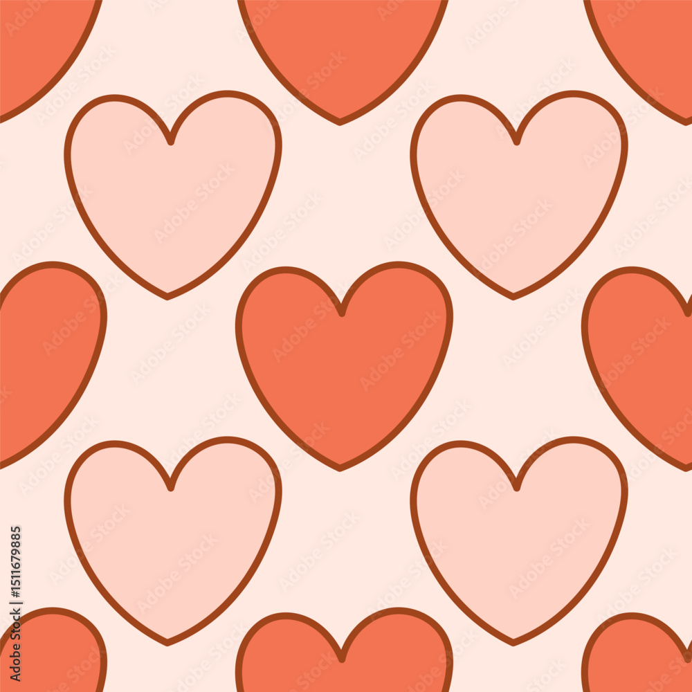 Romantic Pink and Red Hearts Pattern Romantic Pink and Red Hearts Pattern