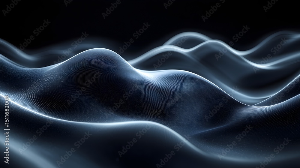 Obraz premium image of a blue wave of liquid on a black background