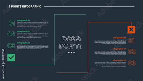 comparison choice infographic process diagram with open long container line with outline style vector