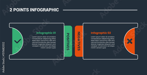 comparison choice infographic process diagram with round rectangle box with outline style vector
