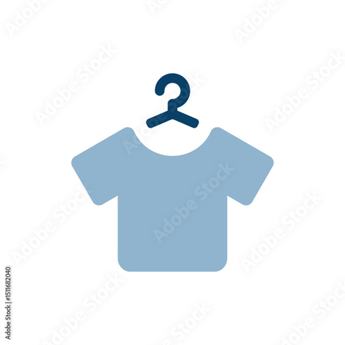 ハンガーにかかったTシャツのアイコンイラスト