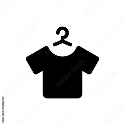 ハンガーにかかったTシャツのアイコンイラスト