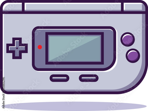 Retro 90s Game Boy Illustration on White Background